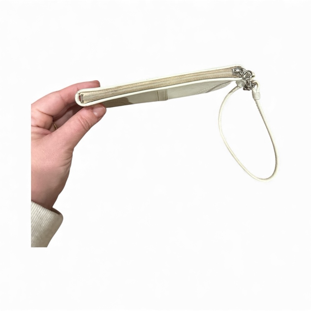 Coach Beige Leather Wristlet - Picture 3 of 4